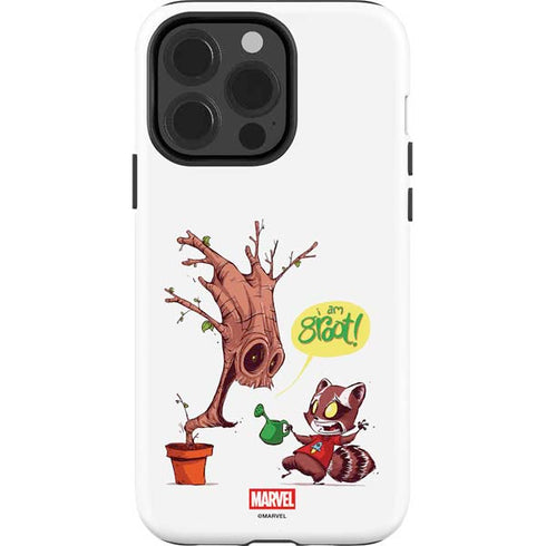 Marvel Rocket Raccoon and Groot Tall Tails iPhone 15 Pro Impact Case